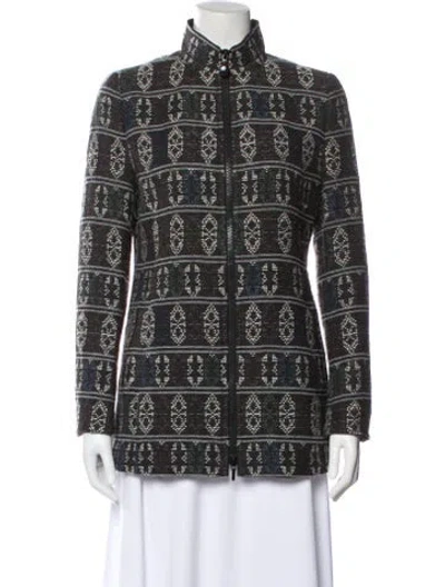 Pre-owned Akris Printed Evening Jacket In Gray