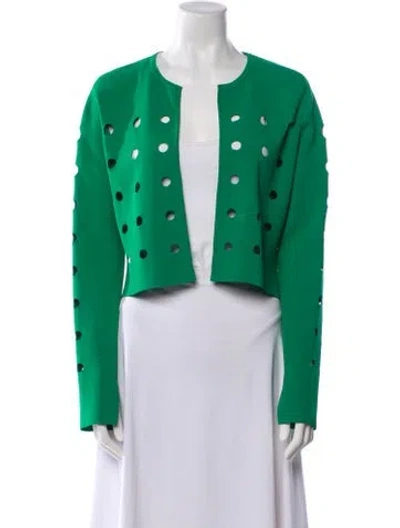 Pre-owned Akris Printed Evening Jacket In Green