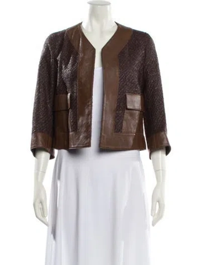 Pre-owned Akris Printed Jacket In Brown