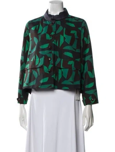 Pre-owned Akris Printed Jacket In Green
