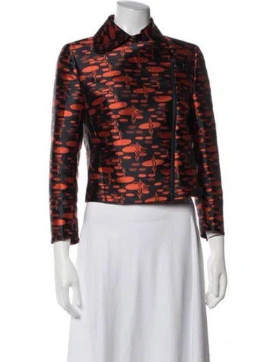 Pre-owned Akris Printed Jacket In Orange