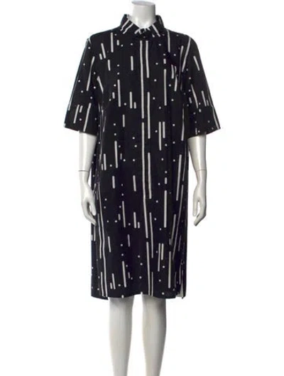 Pre-owned Akris Printed Knee-length Dress In Black