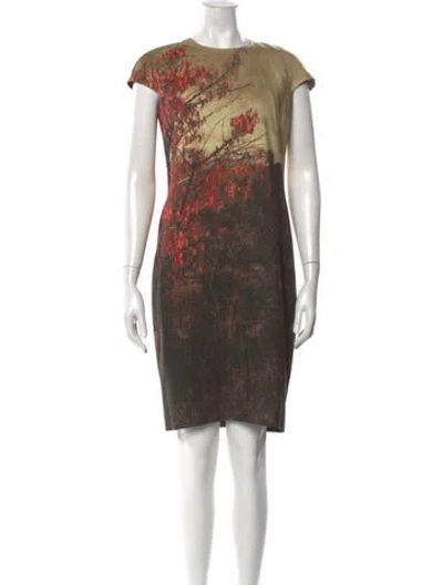 Pre-owned Akris Printed Knee-length Dress In Black