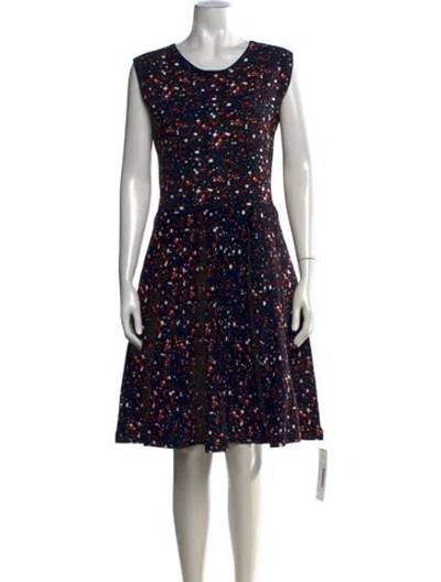 Pre-owned Akris Printed Knee-length Dress In Black