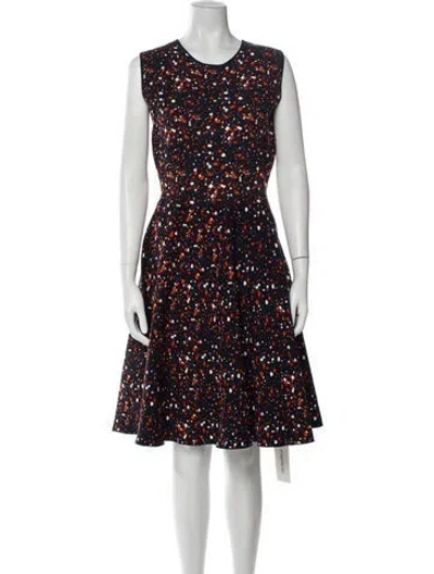 Pre-owned Akris Printed Knee-length Dress In Blue