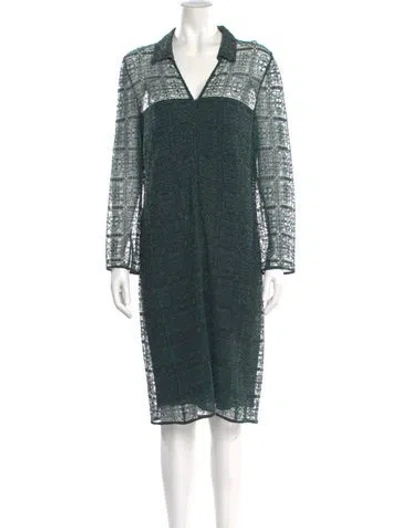Pre-owned Akris Printed Knee-length Dress In Green