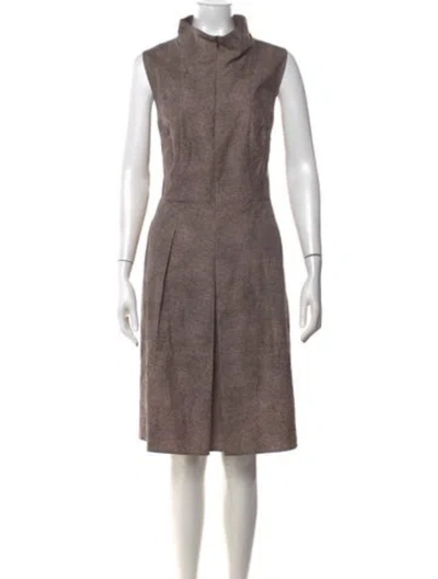Pre-owned Akris Printed Knee-length Dress In Neutral