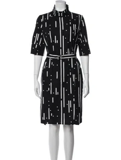 Pre-owned Akris Printed Knee-length Dress W/ Tags In Black