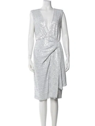 Pre-owned Akris Printed Knee-length Dress In White