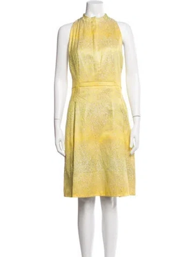 Pre-owned Akris Printed Knee-length Dress In Yellow