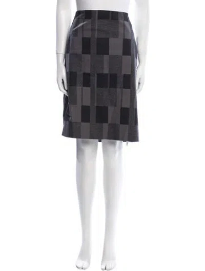 Pre-owned Akris Printed Knee-length Skirt In Black