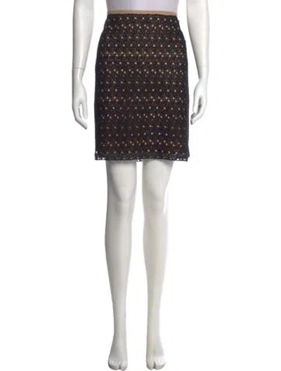 Pre-owned Akris Printed Knee-length Skirt In Black