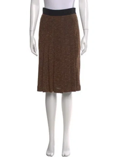 Pre-owned Akris Printed Knee-length Skirt In Brown