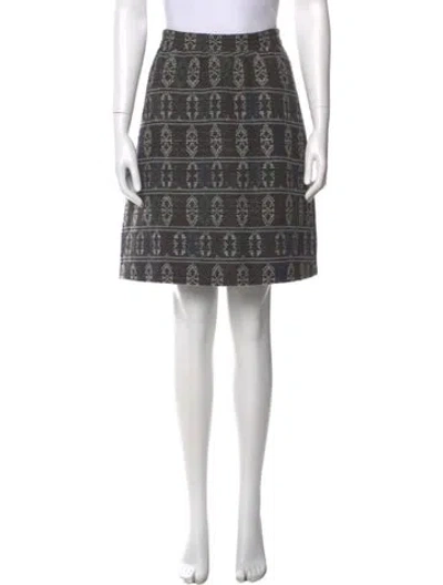 Pre-owned Akris Printed Knee-length Skirt In Gray