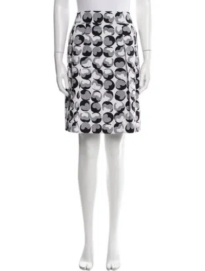 Pre-owned Akris Printed Knee-length Skirt In White