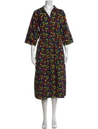 Pre-owned Akris Printed Long Dress In Black