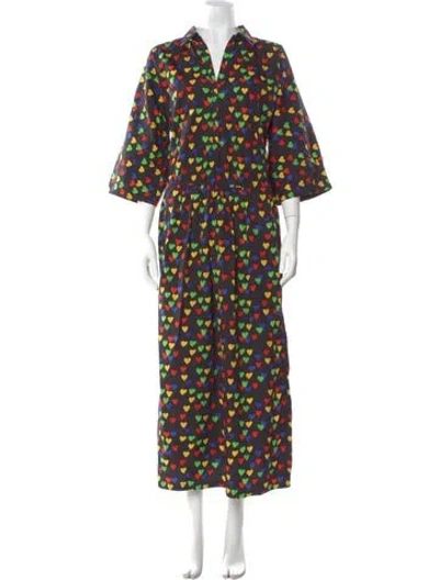 Pre-owned Akris Printed Long Dress In Multi