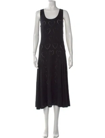 Pre-owned Akris Printed Midi Length Dress In Black