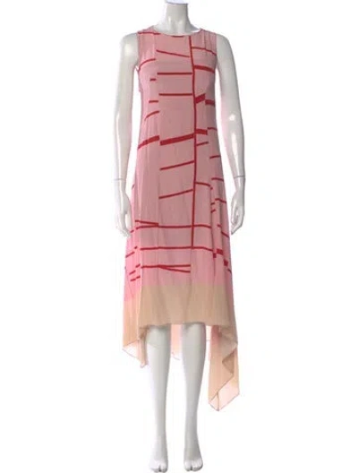Pre-owned Akris Printed Midi Length Dress In Pink
