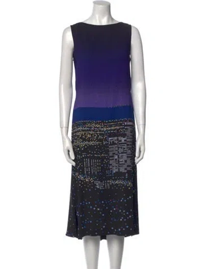 Pre-owned Akris Printed Midi Length Dress W/ Tags In Blue