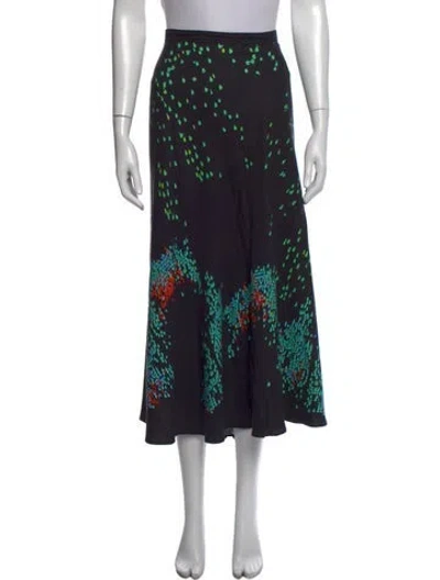 Pre-owned Akris Printed Midi Length Skirt In Black