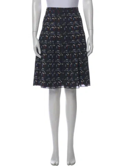 Pre-owned Akris Printed Midi Length Skirt In Blue