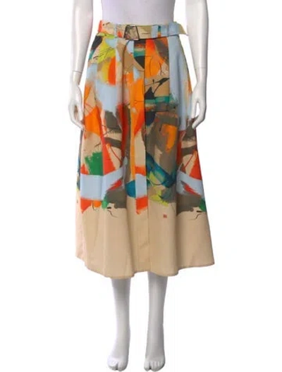 Pre-owned Akris Printed Midi Length Skirt In Neutral