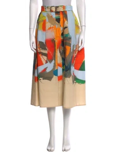 Pre-owned Akris Printed Midi Length Skirt In Neutral