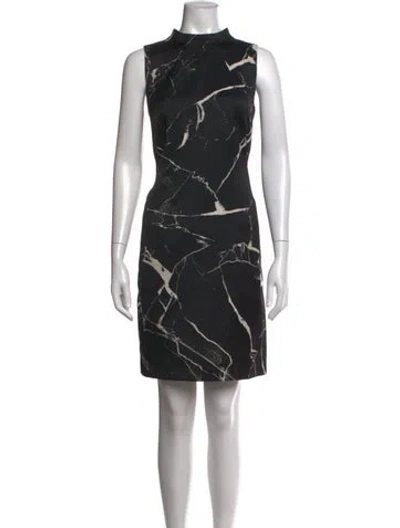 Pre-owned Akris Printed Mini Dress In Black/white