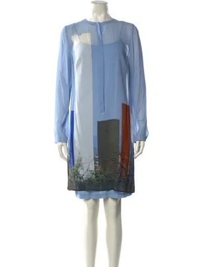 Pre-owned Akris Printed Mini Dress In Blue