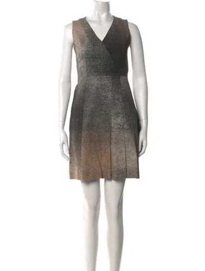Pre-owned Akris Printed Mini Dress In Gray