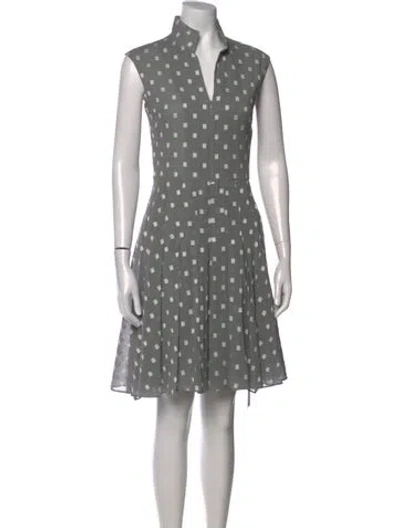 Pre-owned Akris Printed Mini Dress In Grey