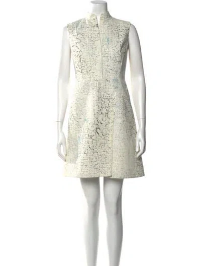 Pre-owned Akris Printed Mini Dress In White