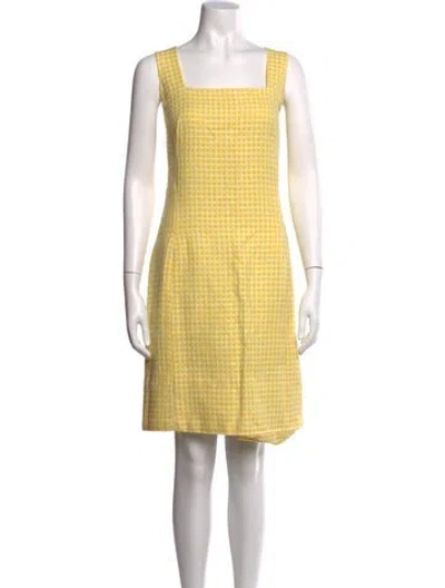 Pre-owned Akris Printed Mini Dress In Yellow