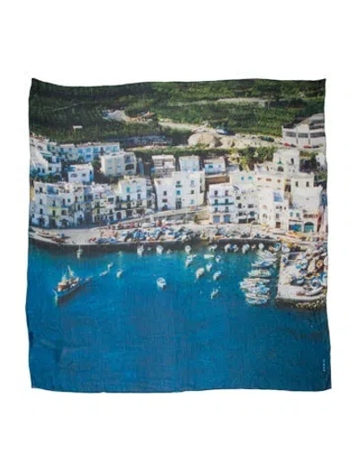 Pre-owned Akris Printed Scarf In Blue