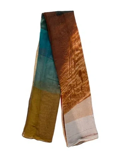 Pre-owned Akris Printed Scarf In Brown