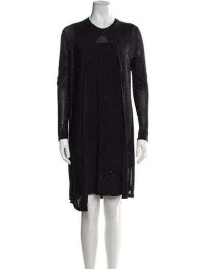 Pre-owned Akris Printed Sequin Embellishments Set In Black