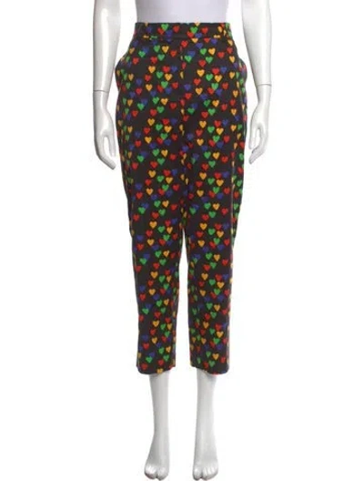 Pre-owned Akris Printed Straight Leg Pants In Black