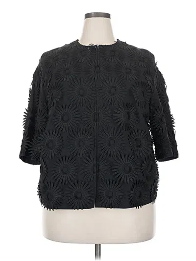 Pre-owned Akris Punto 3/4 Sleeve Blouse In Black