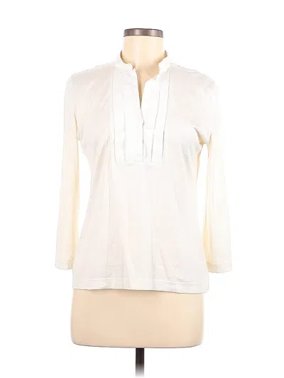 Pre-owned Akris Punto 3/4 Sleeve Blouse In White