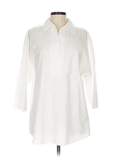 Pre-owned Akris Punto 3/4 Sleeve Button Down Shirt In White