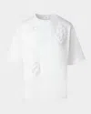Akris Punto 3d Carnation Applique Short-sleeve Cotton Jersey T-shirt In Cream
