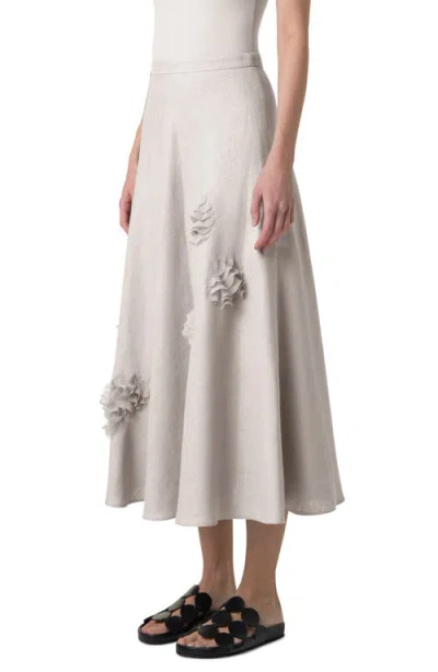 Akris Punto 3d Carnation Linen A-line Skirt In Chalk