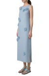 Akris Punto 3d Carnation Linen Shift Dress In Ice Blue