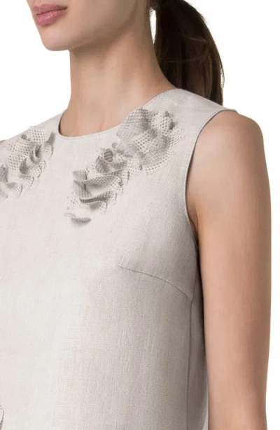 Akris Punto 3d Carnation Linen Tank In Chalk