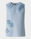 Akris Punto 3d Carnation Raw Linen Sleeveless Top In Sky