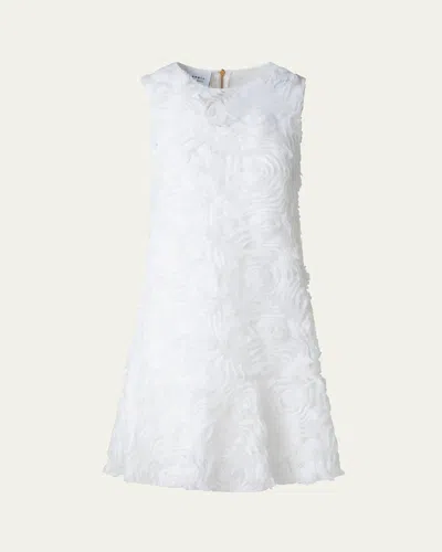 Akris Punto 3d Carnation Tulle Embroidered Sleeveless Dress In Cream