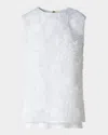 Akris Punto 3d Carnation Tulle Embroidery Sleeveless Blouse In Cream