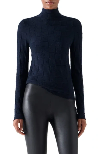 Akris Punto 3d Dice Virgin Wool Turtleneck Sweater In Blue