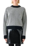 Akris Punto Cashmere-wool 3d Dot Knit Crewneck Sweater In Black